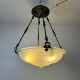 Rejuvenation Frosted Glass Bowl Fixture, Pewter Finish